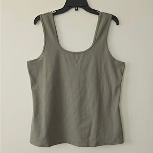Zella Ribbed Athletic Tank Top in Sage Green NWOT